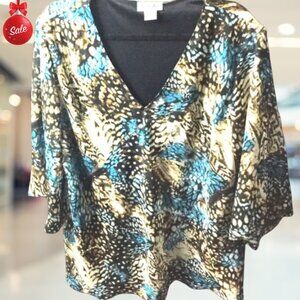 Stylish Sequined Blouse Sz 3X